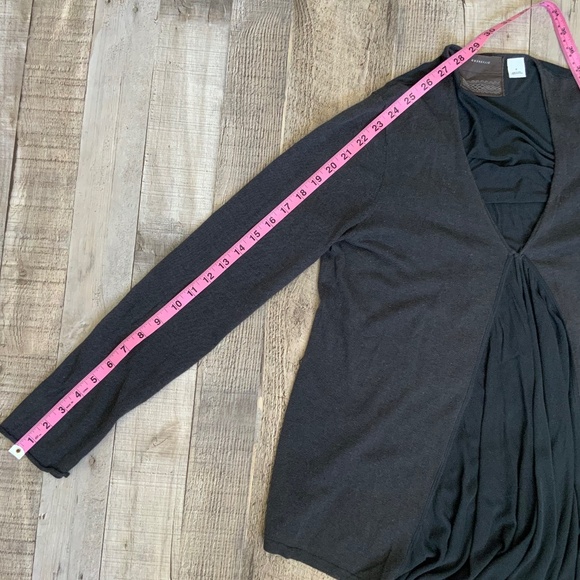 Anthropologie Guinevere Grey Linen Blend Open Front Drape Cardigan SZ M - Picture 14 of 14